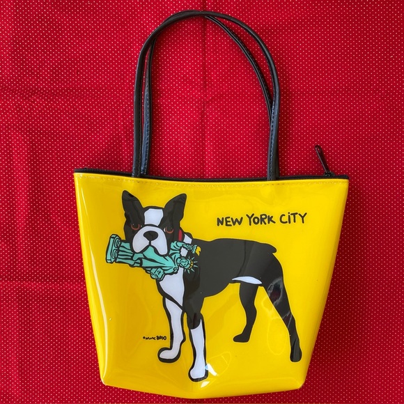Marc Tetro Handbags - RARE Marc Tetro Boston
Terrier New York City. Small Handbag / Vinyl Purse